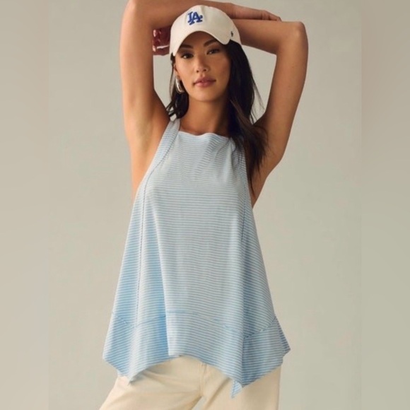 PILCRO Light Blue and White Striped Swing Tank size S - Picture 2 of 16